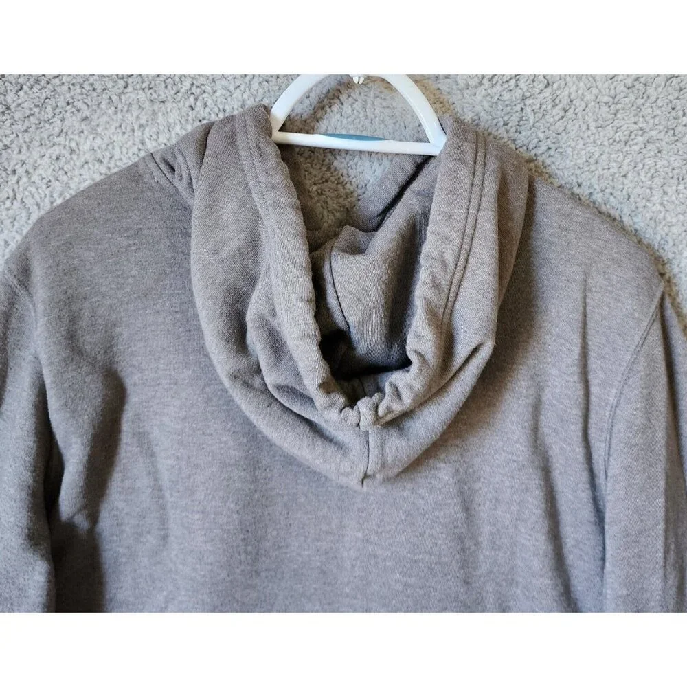 The North Face Gray Logo Long Sleeve Pullover Kangaroo Pocket Hoodie Size Medium